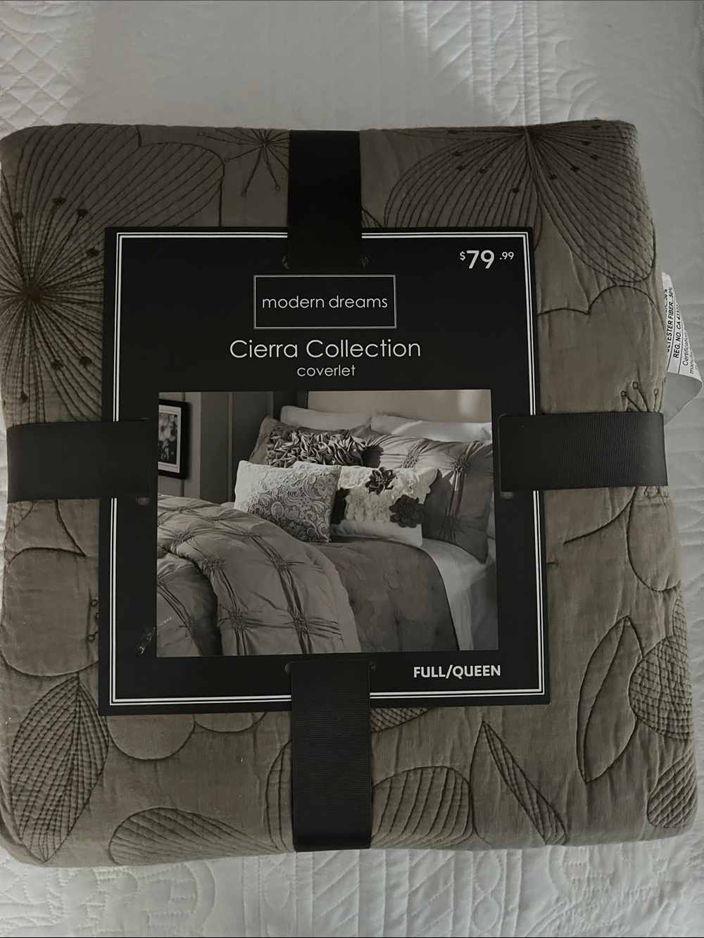 Cierra Collection Coverlet - Taupe